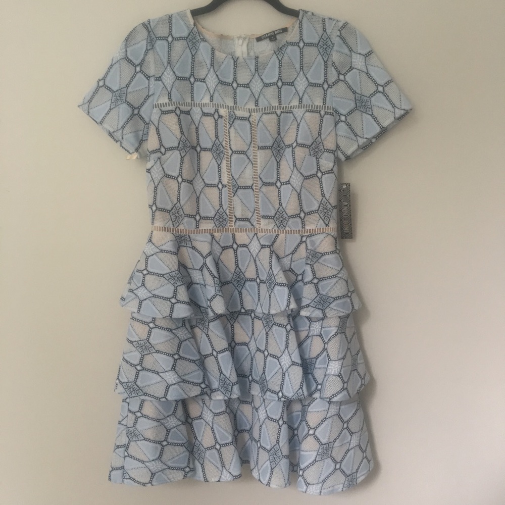 BNWT GIANNI BINI Short Sleeve Ruffle Skirt Dress